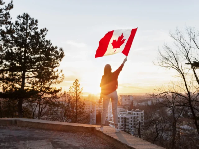 full shot woman with canadian flag scaled